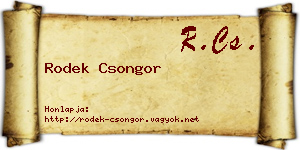 Rodek Csongor névjegykártya